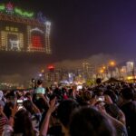 Thousands line Hong Kong’s Victoria Harbour for drone show, with some saying it’s more impressive than pyrotechnics display