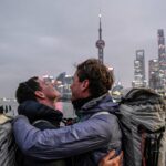 French duo reach Shanghai, China, after walking over 12,000km in 518 days