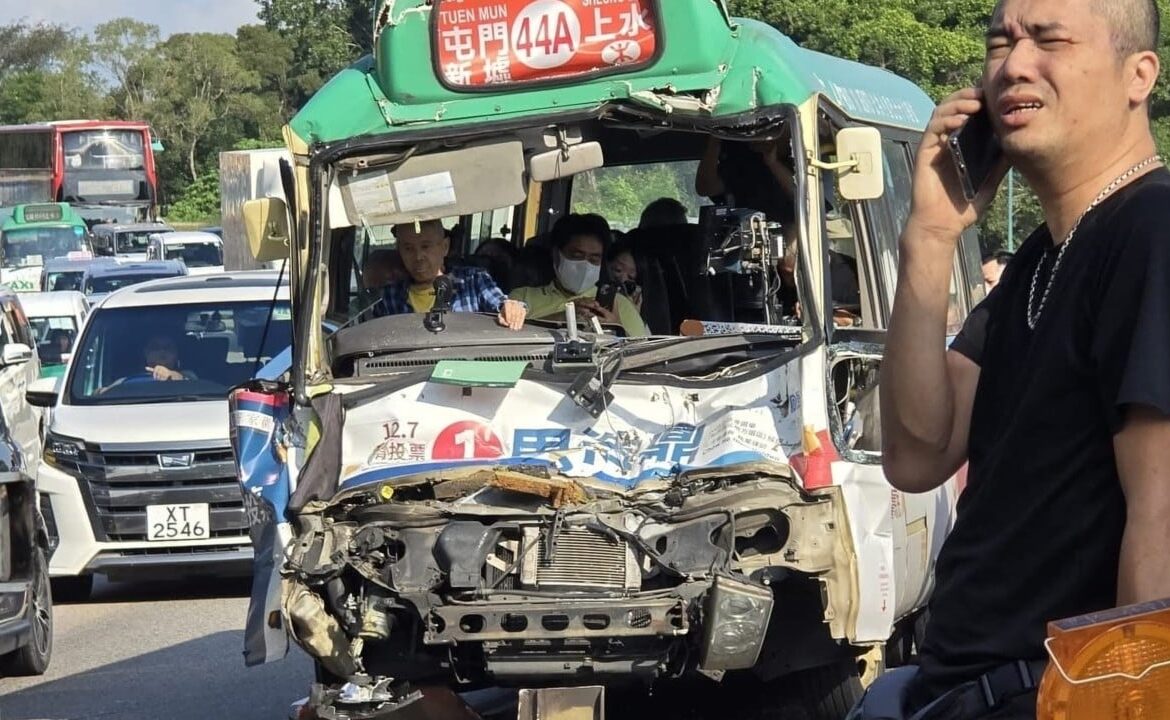 23 injured after minibus, double-decker and truck collide on Hong Kong highway
