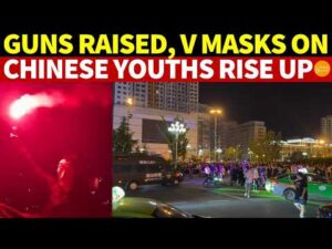 SHOCKING! V-Masked Chinese Youths on Motorcycles With Replica Guns Defy Hundreds of Cops,Terrify CCP