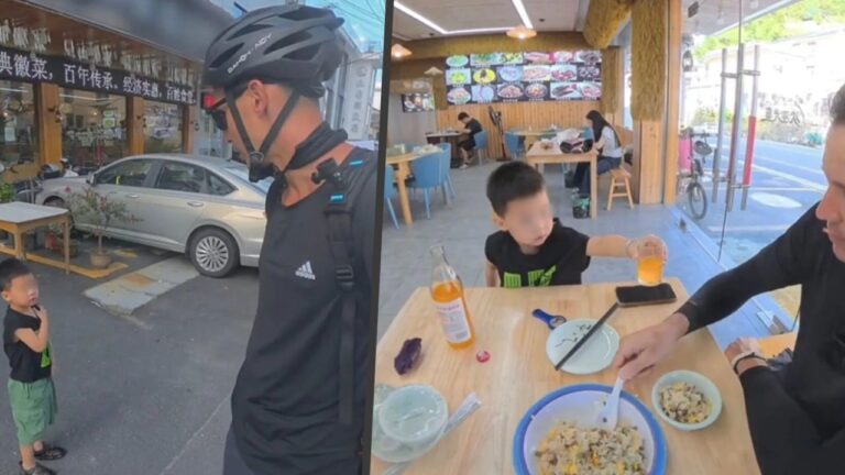 ‘Baby boss’ in China wins hearts after clip shows him playfully courting customers outside eatery
