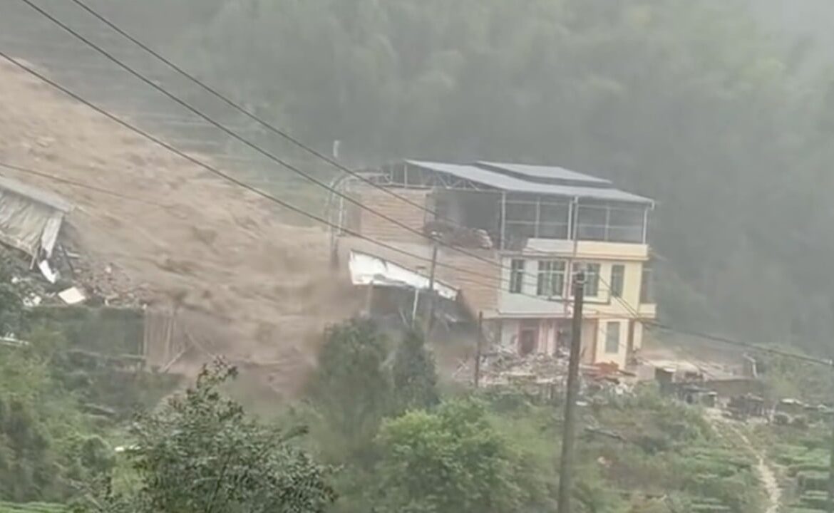 Typhoon Saudel: days of flooding trigger fatal landslide in central China