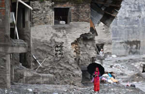 View of Trishuli and Bidur Helipad in Nepal After the Flood